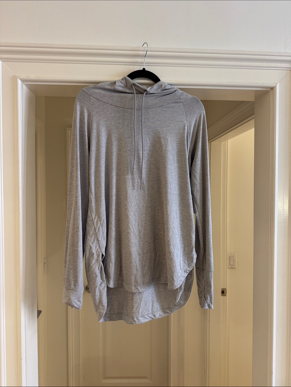 Athleta Light Gray Hooded Pullover Sweatshirt
